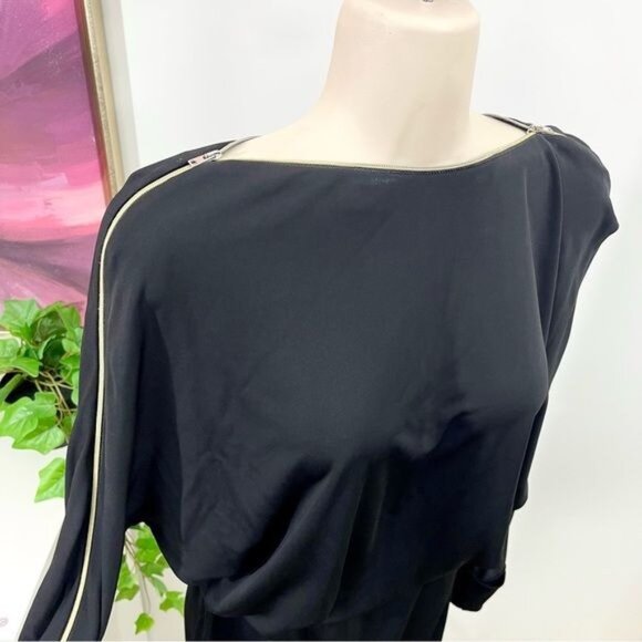 L'Agence Little Black Dress Slinky ZipperNeckline Adjustable Size 2 - Picture 4 of 8